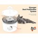 Loomla 고양이 분수, 85oz/2.5L 애완동물 분수 실내, 전환 가능한 LED 조명이 포함된 자동 개 물 디스펜서, 고양이, 개, 애완동물용 교체 필터 2개(흰색)