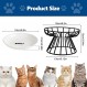 세라믹으로 만든 고양이 밥그릇, 높이가 높은 고양이 사료 또는 물그릇, 스트레스 프리 애완동물 급수기 및 급수기(검은색)