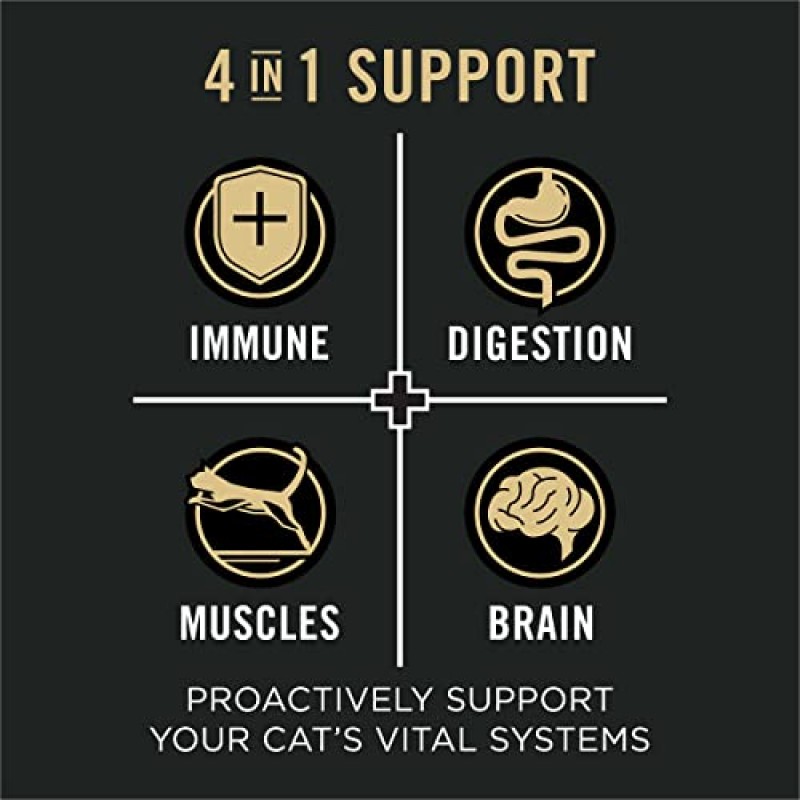 Purina Pro Plan Vital Systems 닭고기 및 계란 포뮬러 4-in-1 성인 건식 고양이 사료 - 3파운드 가방