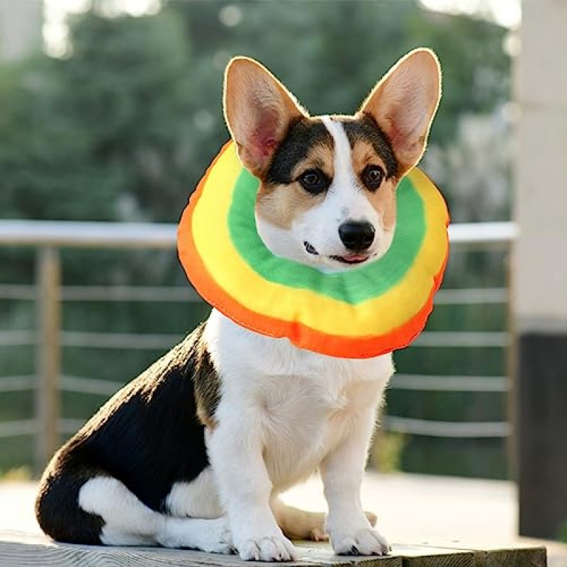 Yanmucy 고양이 회복 고리 조정 가능한 고양이 콘 고리 수술 후 부드러운 고양이 콘 보호 목 (L)