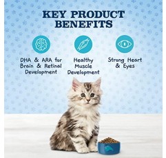 블루 버팔로 베이비 블루 건강한 성장 포뮬러 천연 새끼 고양이 건조 고양이 사료, 닭고기 및 현미 레시피 5파운드