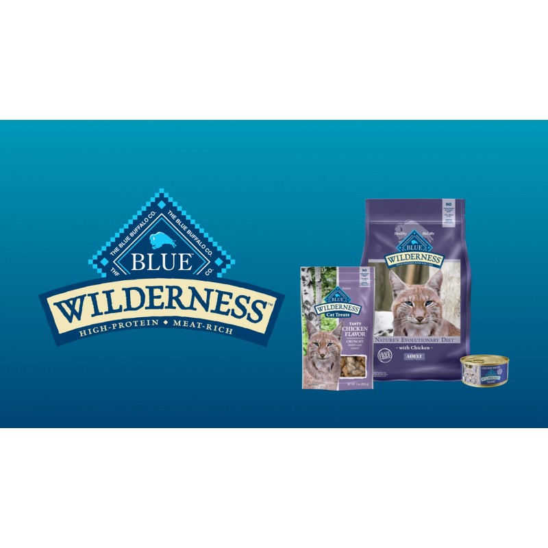 Blue Buffalo Wilderness 고단백, 천연 성인용 실내 건식 고양이 사료, 닭고기 5파운드