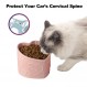 KITCHENLESTAR 세라믹 고양이 그릇 기울어진 높은 음식 그릇 또는 물 그릇 작은 고양이를 위한 애완동물 그릇 - 스트레스 프리, 역류 방지, 식기세척기 및 전자레인지 안전, 납 및 카드뮴 없음(핑크-2개)
