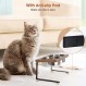 Siooko 높은 고양이 그릇, 15° 기울어진 고양이 먹이 그릇 스탠드가 있는 나무 애완 동물 그릇 구토 방지 고양이와 강아지용 스테인레스 스틸 그릇 2개