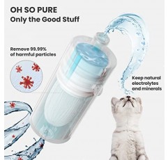 CAT CARE 고양이 분수-84oz/2.5L 매우 조용한 애완동물 분수, 초여과 기술이 적용된 자동 개 물그릇 디스펜서, 다양한 불순물 제거, 휴먼 그레이드 식수대 블루