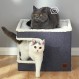 실내 고양이를 위한 CATBOAT 고양이 침대 큐브 하우스, 덮개가 있는 고양이 동굴 침대 및 스크래치 패드와 은신처 텐트가 있는 가구, 여러 소형 애완동물을 위한 귀여운 현대식 고양이 콘도 대형 새끼 고양이 키티, 그레이