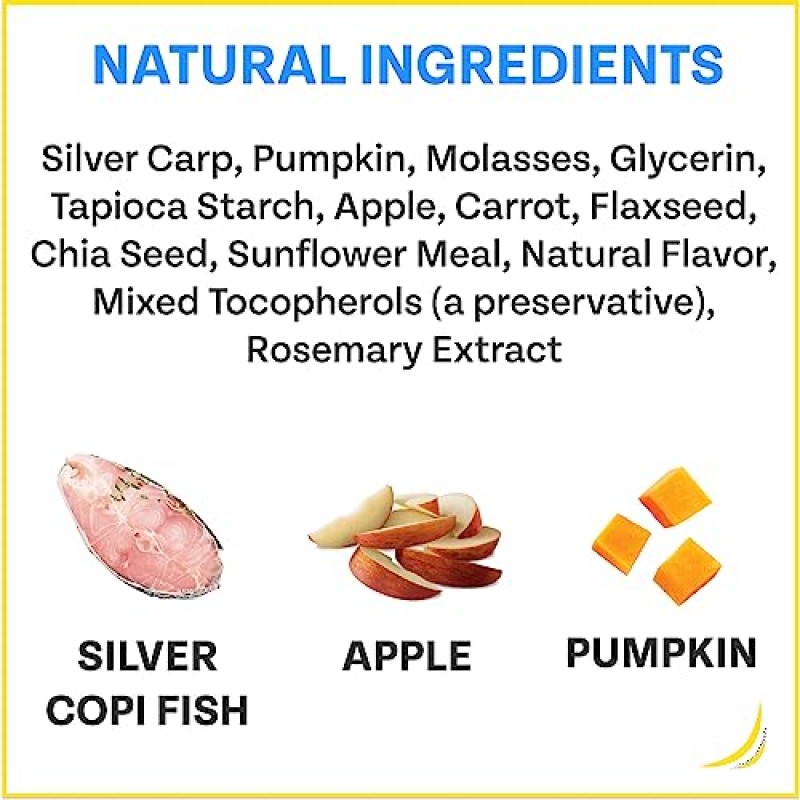 미국산 Chippin Fish 육포 개 간식 | 건강에 좋고, 곡물이 없고, 저자극성, 부드럽고 쫄깃한 | 모든 품종의 피부 및 코트 지원 | 저지방, 닭고기 없음 - 1팩(5oz)
