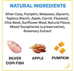 미국산 Chippin Fish 육포 개 간식 | 건강에 좋고, 곡물이 없고, 저자극성, 부드럽고 쫄깃한 | 모든 품종의 피부 및 코트 지원 | 저지방, 닭고기 없음 - 1팩(5oz)