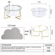 유리제 고양이 그릇 또는 금색 금속 스탠드가 있는 작은 개 접시, 33.5 온스 투명 애완 동물 그릇, 구토 방지 기울어진 높은 음식 또는 회색 실리콘 구름 방수 매트가 있는 물 그릇 세트