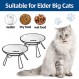 Wellbro 고양이 그릇, 높은 고양이 그릇, 금속 스탠드가 있는 높은 세라믹 고양이 접시, 애완동물 물 또는 실내 고양이, 새끼 고양이, 강아지 및 소형견용 사료 공급 스테이션(2팩)