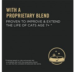 Purina Pro Plan 고단백 시니어 건식 고양이 사료, 7+ 연어 및 쌀 포뮬러 - 3.2파운드 가방