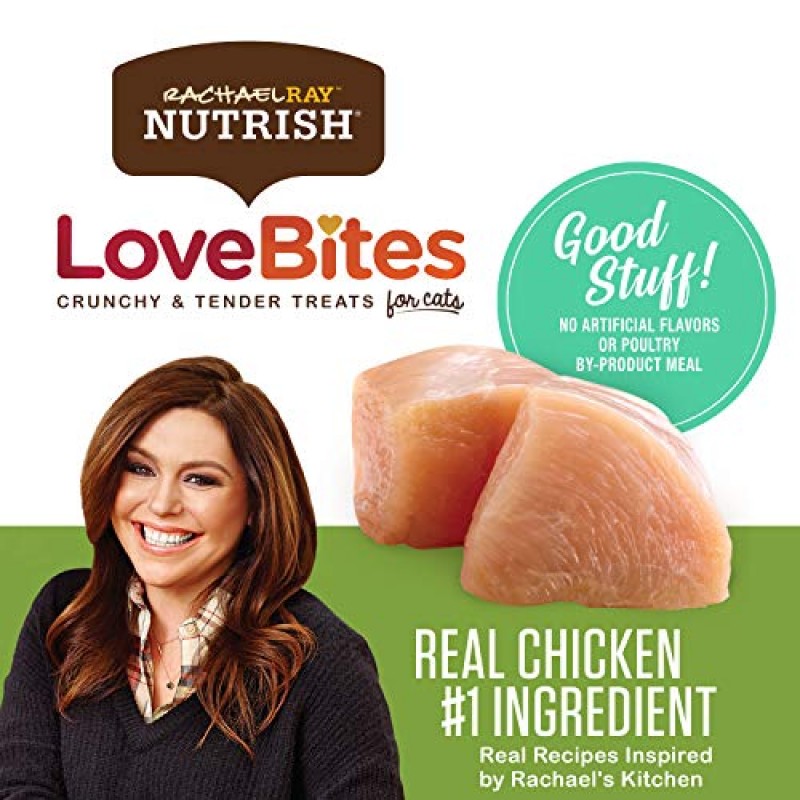 Rachael Ray Nutrish Love Bites 고양이 간식, 닭고기, 30온스