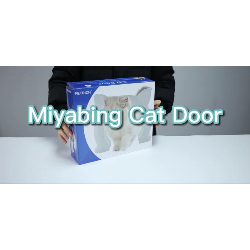 Miyabing 고양이 도어 내부 도어 최대 25파운드 – X 대형, 애완견용 애완동물 도어 게이트 구멍 통과 키티 새끼 고양이, 설치 용이(내경: 8.66