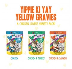 웨루바 B.F.F. OMG - 가장 친한 고양이 친구 Oh My Gravy!, Yippie Ki Yay Yellows! 버라이어티 팩, 2.8온스 파우치(12팩)