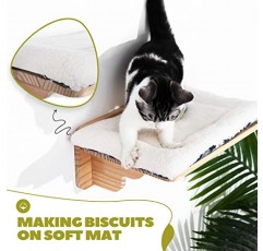 고양이 벽걸이 선반 계단 - 고양이 벽 Perches 가구 계단 놀이 등산 행거 홀더 부드러운 카펫 고양이 휴식 공간 절약