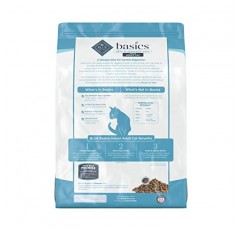 Blue Buffalo Basics 피부 및 위 관리 곡물 없음, 천연 실내 성인 건식 고양이 사료, 생선 및 감자 11-lb