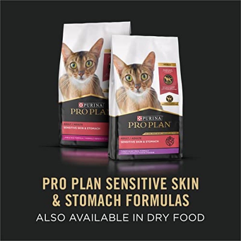Purina Pro Plan 민감한 피부와 민감한 위 고양이 사료 젖은 페이트, 곡물이 없는 치킨 앙트레 - (24) 3 Oz. 캔