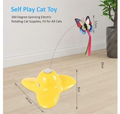 Flurff 고양이 장난감, 대화 형 고양이 장난감 나비 재미 있은 운동 전기 플러터 회전 새끼 고양이 장난감, 교체 고양이 티저