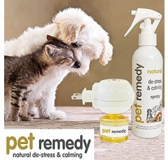 Pet Remedy 고양이와 개를 위한 천연 스트레스 해소 및 진정 플러그인 디퓨저 리필 40mL, 2팩