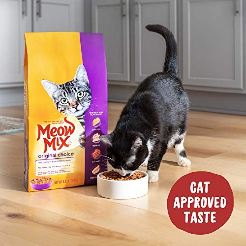 Meow Mix 오리지널 초이스 건식 고양이 사료, 3.15파운드(4개 팩)