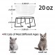금속 스탠드가 있는 유리제 고양이 또는 소형 개 접시, 20온스 애완동물 사료 또는 물그릇, 투명