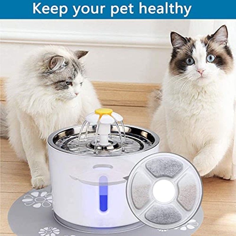 Lxiyu 애완 동물 분수 필터 고양이와 개 분수 교체 필터, 애완 동물 분수 활성탄 필터 물을 깨끗하고 신선하게 유지하여 나쁜 맛과 냄새를 제거합니다(8팩)