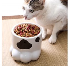 높은 고양이 그릇 - 기울어진 세라믹 고양이 밥그릇 - 고양이를 위한 내구성이 뛰어난 높은 고양이 그릇 - 흘림 방지 자가 급식 높은 고양이 접시는 음식을 위생적으로 유지합니다 - 생생한 색상의 귀여운 애완동물 급식기 - 8.7온스