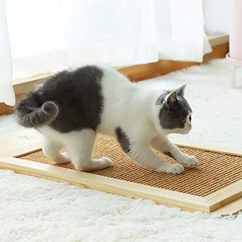MOUOGO 벽걸이 형 긁는 포스트 장소 바닥 또는 벽걸이 형, 고양이를위한 내구성 사이 잘삼 보드 Scratcher 건강과 좋은 행동, 벽 고양이 Scratcher 고양이를위한 긁는 보드