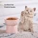Jemirry 세라믹 고양이 먹이 그릇, 음식과 물을 위한 고양이 그릇, 고양이와 어린 강아지를 위한 미끄럼 방지 높은 애완 동물 그릇, 역류 방지, 구토 방지, 전자레인지 식기 세척기 냉동고 안전 (핑크)