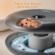 iPettie Donuts Frost 6식 무선 자동 애완동물 급식기, 건식 및 습식 사료 자동 고양이 급식기(얼음주머니 2개 포함), 충전식 대용량 배터리, 프로그래밍 가능 타이머, 6 x ½ lb.의 음식 보관 가능