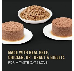Purina Pro Plan 비뇨기 고양이 사료, 습식 고양이 사료 다양한 팩, 요로 건강 가금류 및 쇠고기 주요리 - (48) 3 Oz. 캔