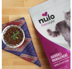 Nulo 프리스타일 고양이 사료, 헤어볼 관리용, 프리미엄 그레인 프리 건식 사료, 소화 건강 지원을 위한 BC30 프로바이오틱이 함유된 천연 동물성 단백질 레시피