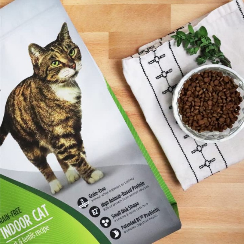 Nulo 프리스타일 실내 고양이 사료, 프리미엄 곡물 없는 건식 작은 바이트 사료, 소화 건강 지원을 위한 BC30 프로바이오틱이 포함된 천연 동물성 단백질 레시피 14파운드(1팩)