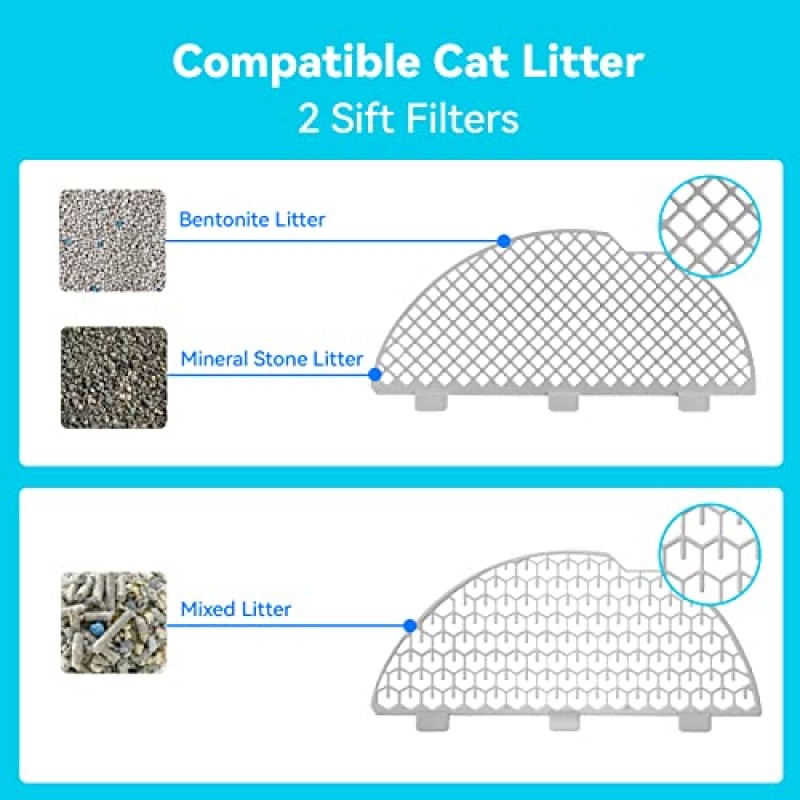앱, 냄새 제어, 건강 모니터링, 초대형, 라이너 60개 및 탄소 필터 상자 1개가 포함된 여러 고양이를 위한 CATLINK 자동 자가 청소 고양이 쓰레기 상자, 스마트 고양이 쓰레기 상자(럭셔리 프로)