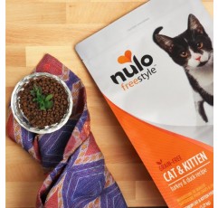 Nulo 프리스타일 고양이 사료, 프리미엄 곡물이 들어가지 않은 건조 소형 사료 사료, 소화 건강 지원을 위한 BC30 프로바이오틱이 함유된 고동물성 단백질 14파운드(1팩)