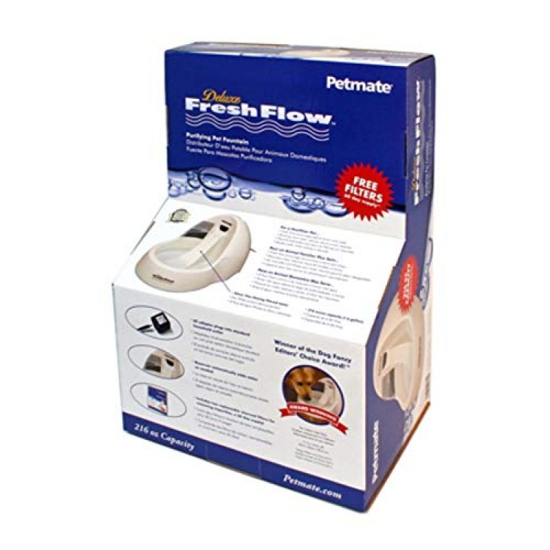 Petmate Deluxe Fresh Flow Dog, 표백 린넨, 216온스, 화이트