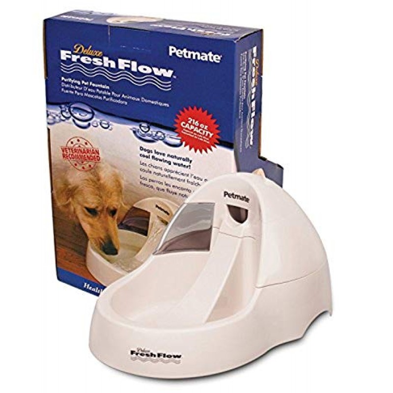 Petmate Deluxe Fresh Flow Dog, 표백 린넨, 216온스, 화이트