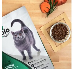 Nulo Freestyle 시니어 건식 고양이 사료, 면역 지원 및 고동물성 단백질을 위한 항산화제를 함유한 프리미엄 천연 곡물 없는 고양이 사료, 14파운드(1팩)