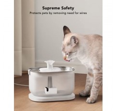 PETLIBRO 고양이 분수 무선 펌프가 포함된 스테인레스 스틸, 2.5L/84oz Dockstream 고양이 내부용 자동 애완 동물 분수, 청소가 용이하고 두 가지 흐름 모드가 있는 BPA 프리 개 물 디스펜서