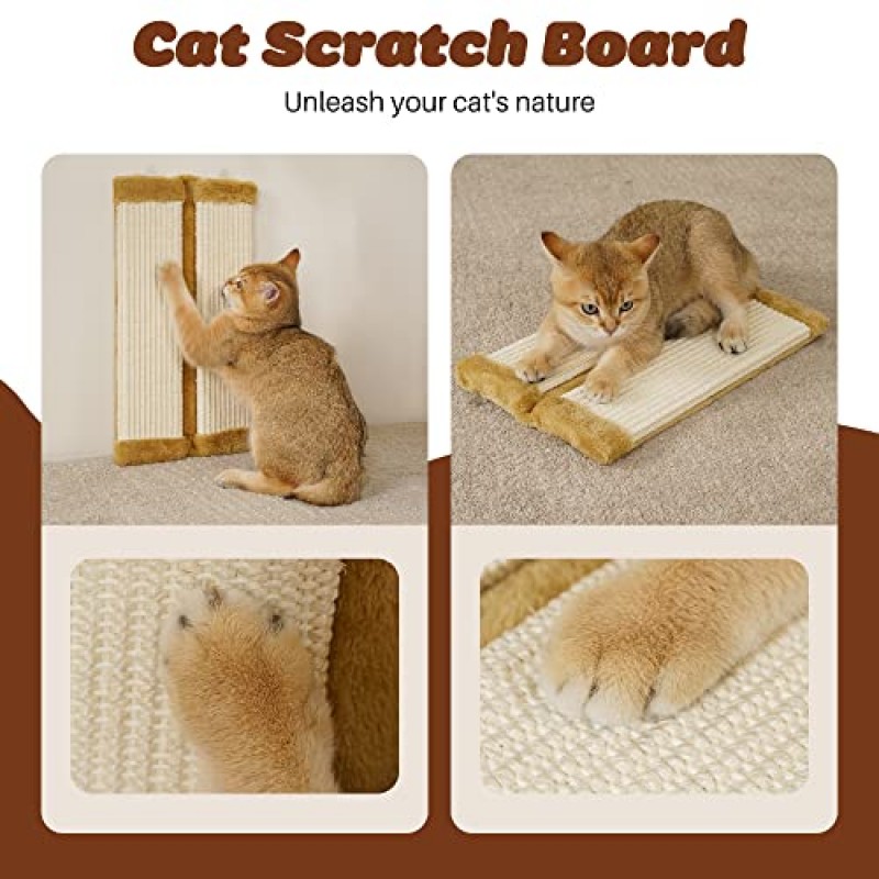 Lahas 3 PCS 고양이 실내 고양이, 벽 가구 Scratchers, 코너 프로텍터, 천연 사이 잘삼 스크래치 패드를위한 게시물을 긁는