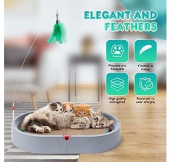초대형 66 x 43 cm 볼-판지 고양이 침대가 있는 타원형 고양이 긁는 도구 침대, ABS 재질 하우징 실내 고양이용 고양이 긁는 도구 - 고양이 긁는 도구 라운지, 고양이 스크래치 패드 - 고양이 긁는 그릇