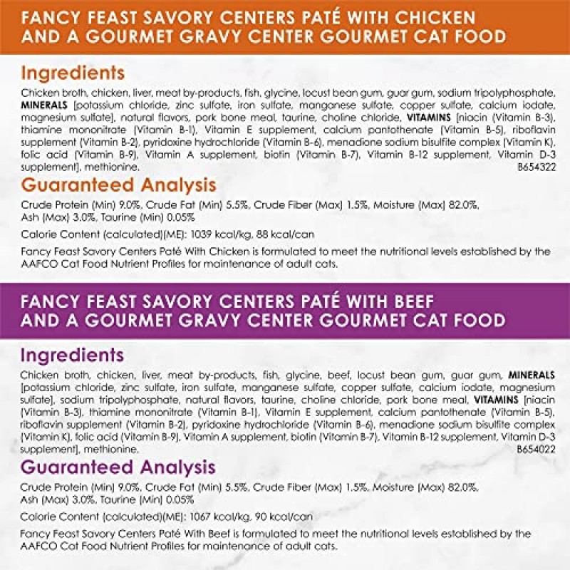 Fancy Feast Gourmet Wet Cat Food Pate with Savory Centers, 20 캔(버라이어티 번들)