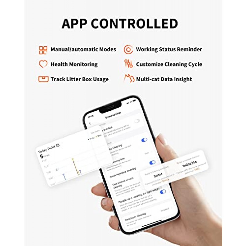 PETKIT 자체 청소 고양이 쓰레기 상자, PuraMax 스마트 앱 제어 고양이 쓰레기 상자, 여러 고양이를 위한 자동 고양이 쓰레기 상자, xSecure/냄새 제거/76L 넓은 공간
