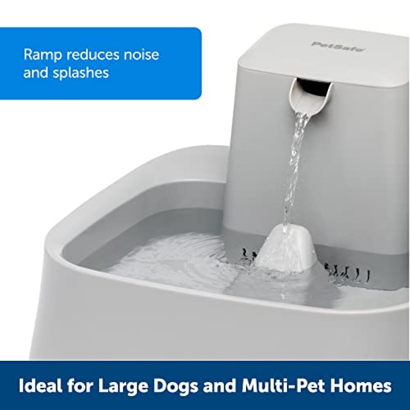고양이, 개 또는 여러 애완동물을 위한 PetSafe 음료수 분수 - 자동 물그릇 - 펌프 및 물 필터 포함 - 식기세척기 사용 가능 - 간편한 청소 애완동물 접시 - 워터 디스펜서 - 2갤런/256온스