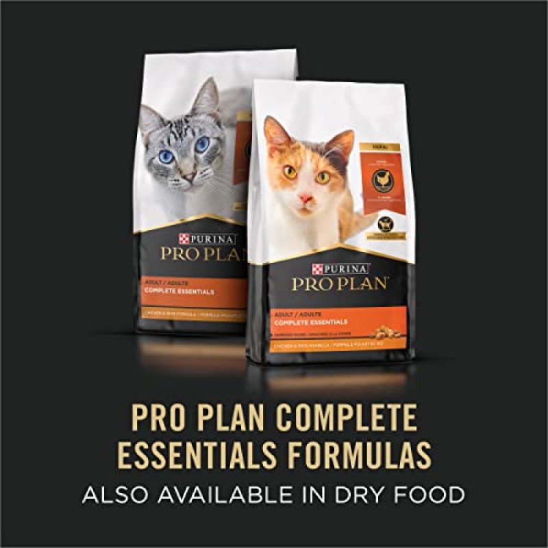 Purina Pro Plan Pate, 고단백 습식 고양이 사료, 필수품 클래식 청키 치킨 앙트레 - (24) 3 oz. 풀탑 캔