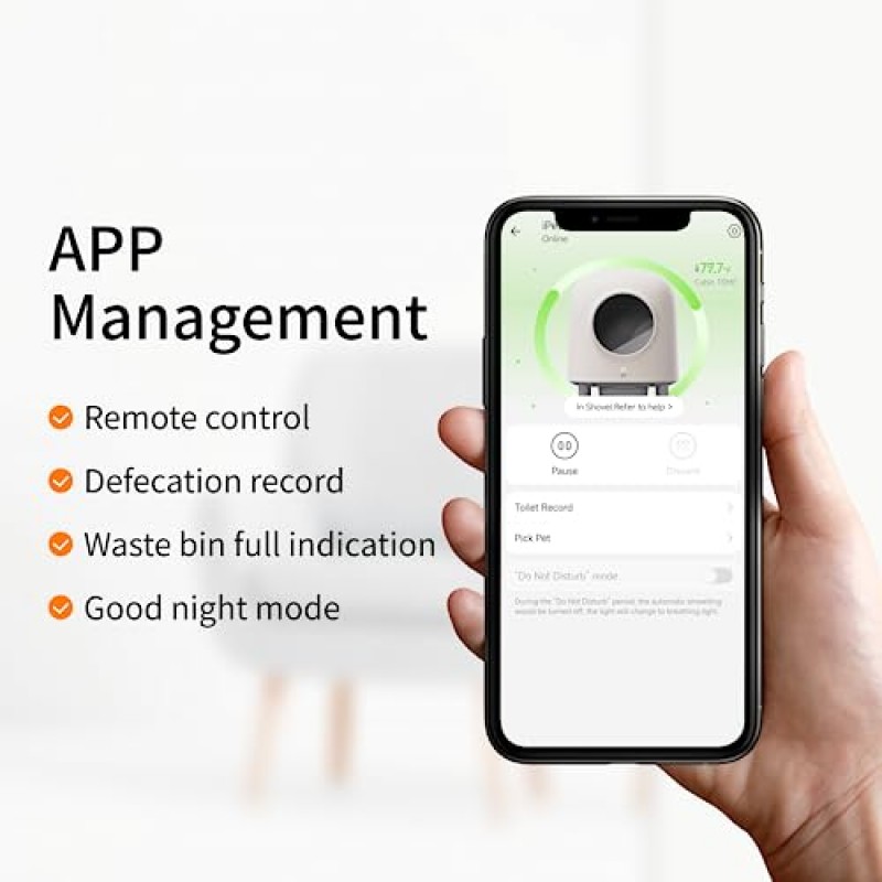 자동 고양이 쓰레기 상자, HHOLOVE 초대형 자체 청소 APP 원격 제어, 지능형 레이더 안전 보호, 경고, 더 이상 스쿠핑 기능이 있는 여러 고양이를 위한 스마트 고양이 상자