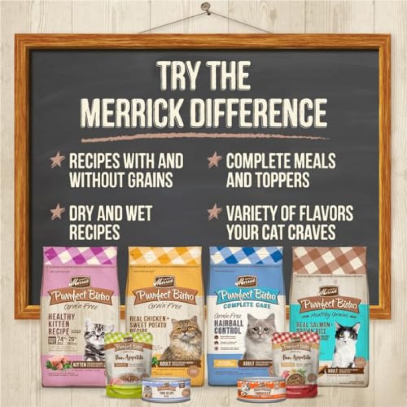 Merrick Purrfect Bistro 그레인 프리, 5.5온스, 오리 페이트 - 24개 팩