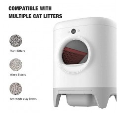 PETKIT 자동 고양이 쓰레기 상자(4팩 포함) 고양이 쓰레기, 앱 제어, X 보안, 자체 청소 고양이 쓰레기 상자