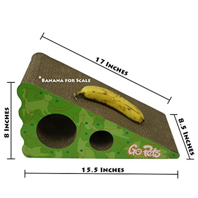 뒤집을 수 있는 쐐기 모양의 경사 긁기 포스트와 인피니티 라운지가 포함된 GoPets 프리미엄 고양이 스크래처 번들 장난감을 숨기기 위한 삽입 및 컷아웃이 포함된 인체공학적 골판지 침대 스크래쳐