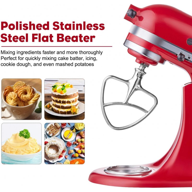 KitchenAid 믹서용 스테인레스 스틸 플렉스 엣지 비터, 4.5-5쿼트 그릇용 